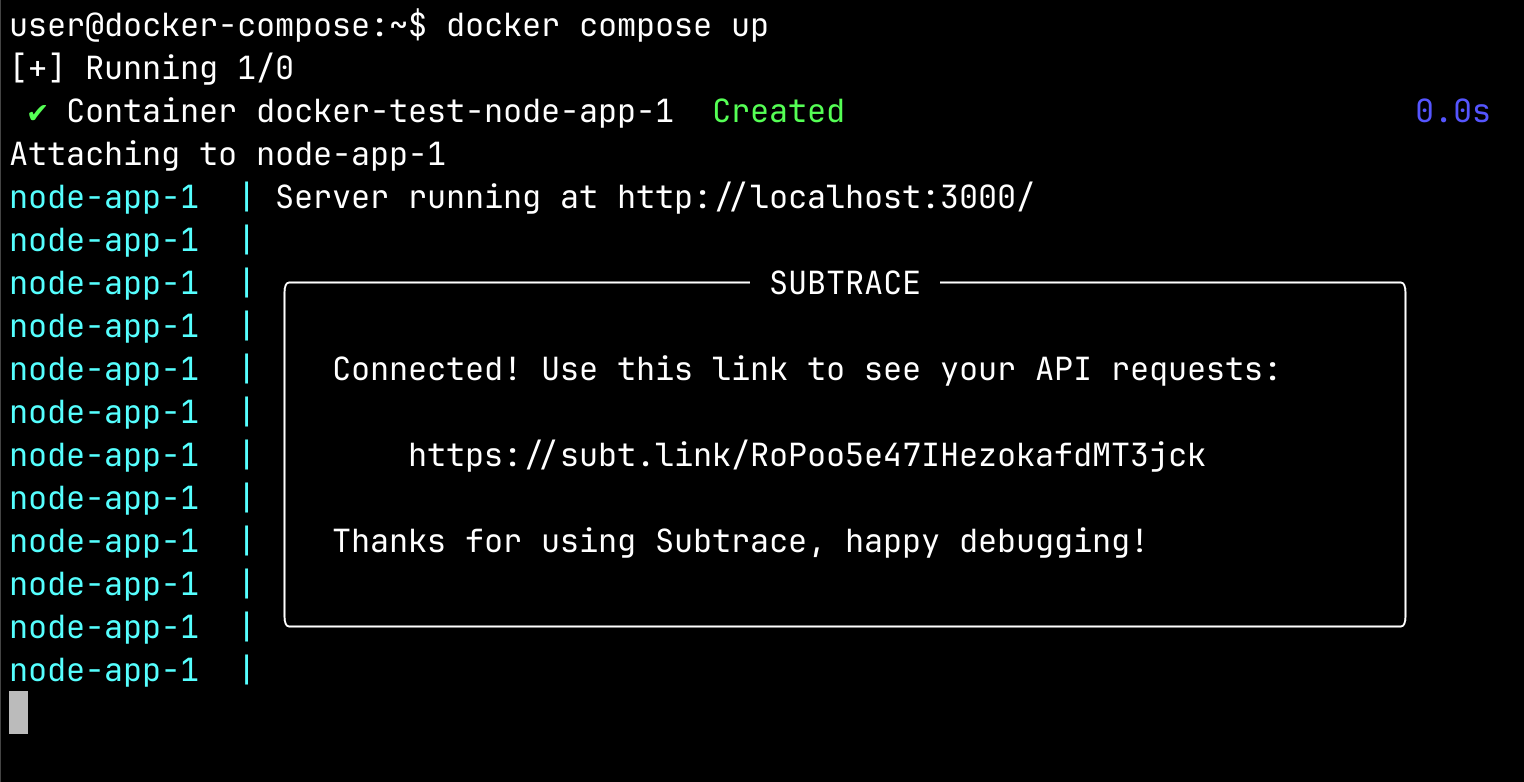 Using Subtrace with Docker Compose - Subtrace